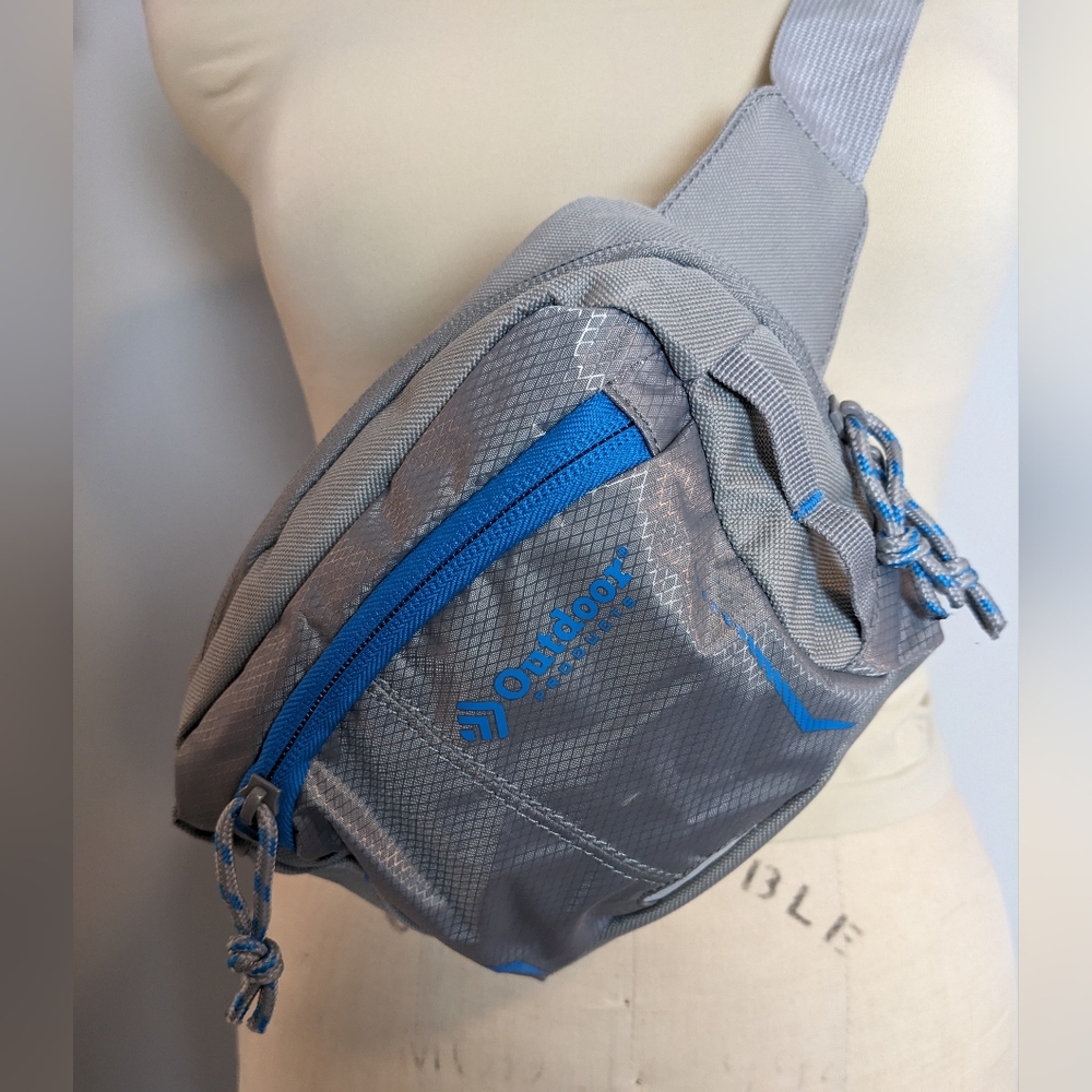 Outdoor Products, Gray, blue, adjustable crossbody pack, OSFM - Picture 6 of 7
